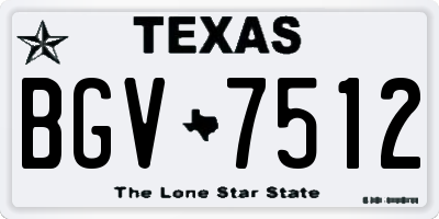 TX license plate BGV7512