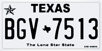 TX license plate BGV7513