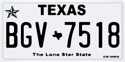 TX license plate BGV7518
