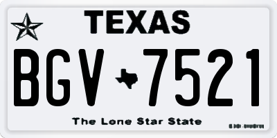 TX license plate BGV7521