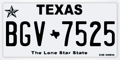 TX license plate BGV7525
