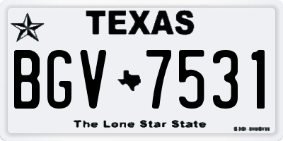 TX license plate BGV7531