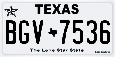 TX license plate BGV7536