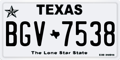 TX license plate BGV7538
