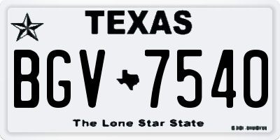 TX license plate BGV7540