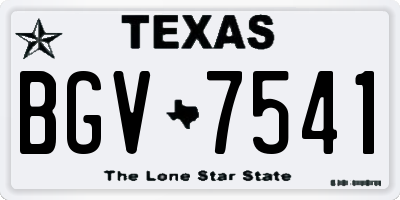 TX license plate BGV7541