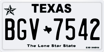 TX license plate BGV7542