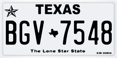 TX license plate BGV7548