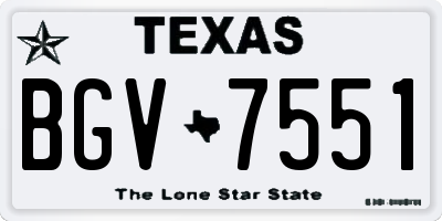 TX license plate BGV7551