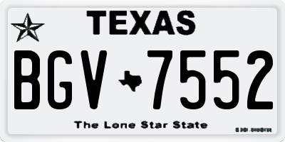 TX license plate BGV7552
