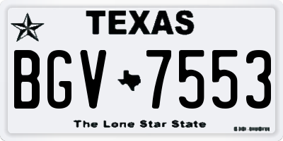 TX license plate BGV7553