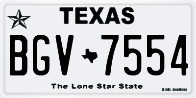 TX license plate BGV7554