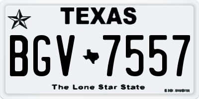 TX license plate BGV7557