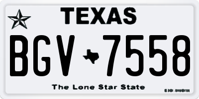 TX license plate BGV7558