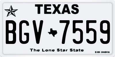 TX license plate BGV7559