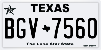 TX license plate BGV7560