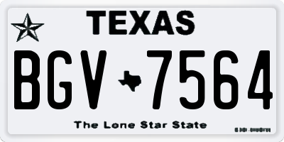 TX license plate BGV7564
