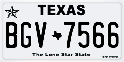 TX license plate BGV7566