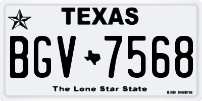 TX license plate BGV7568