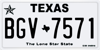 TX license plate BGV7571