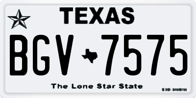 TX license plate BGV7575
