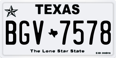 TX license plate BGV7578