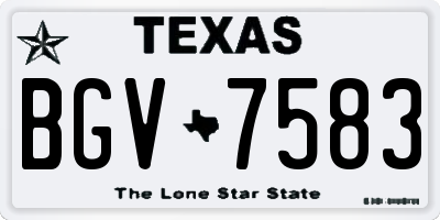 TX license plate BGV7583