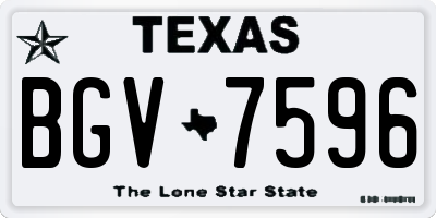 TX license plate BGV7596