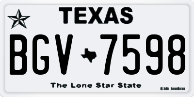 TX license plate BGV7598