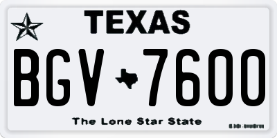 TX license plate BGV7600