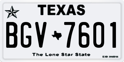 TX license plate BGV7601