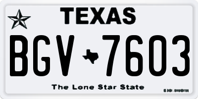 TX license plate BGV7603