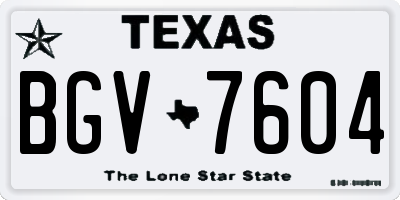 TX license plate BGV7604