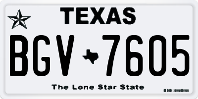 TX license plate BGV7605
