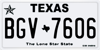 TX license plate BGV7606