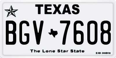 TX license plate BGV7608