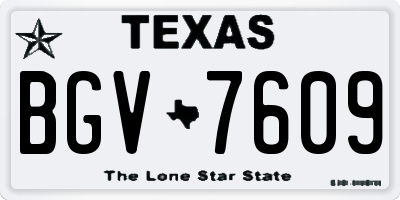TX license plate BGV7609