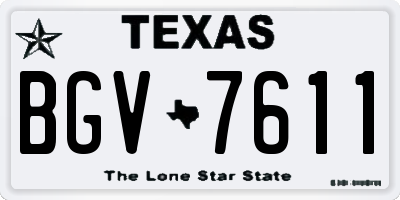 TX license plate BGV7611