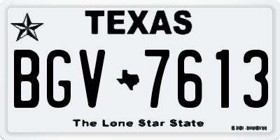 TX license plate BGV7613