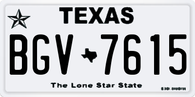TX license plate BGV7615
