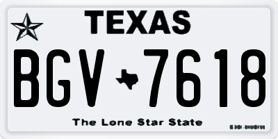 TX license plate BGV7618