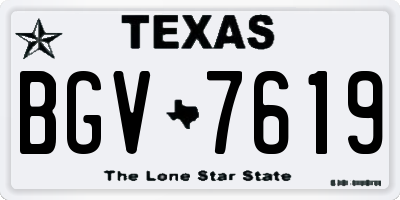 TX license plate BGV7619