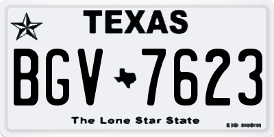 TX license plate BGV7623