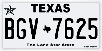 TX license plate BGV7625