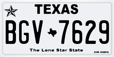 TX license plate BGV7629