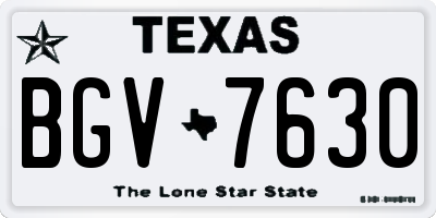 TX license plate BGV7630