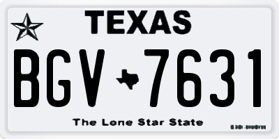 TX license plate BGV7631