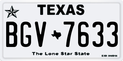 TX license plate BGV7633