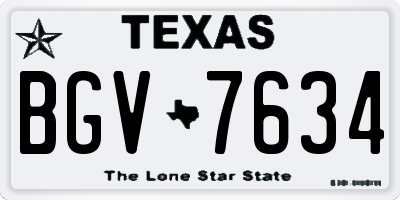 TX license plate BGV7634