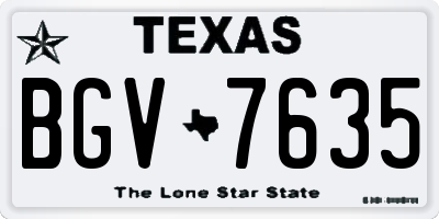 TX license plate BGV7635